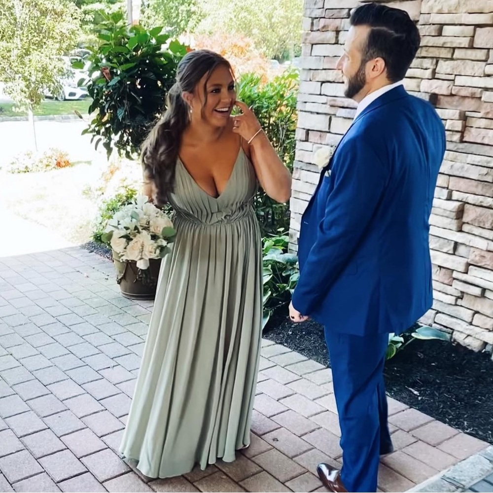 Revelry Bridesmaids Dress Size 12 Silver Sage Green